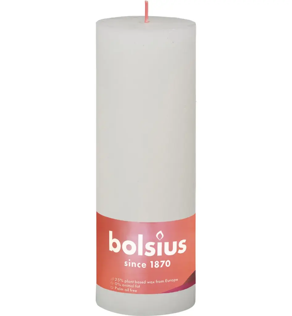 Bolsius Shine Rustiekkaars 190/68 Cloudy White (1 stuk)