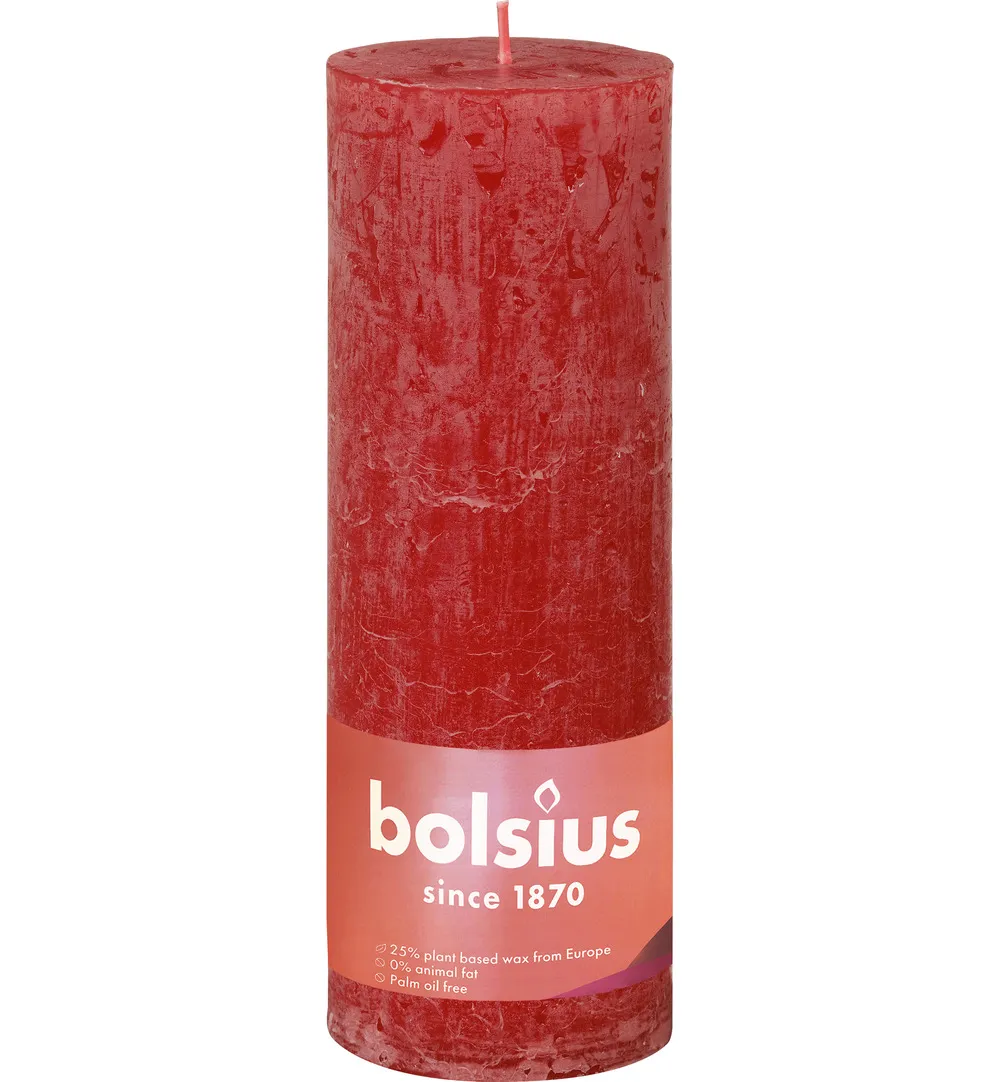 Bolsius Shine Rustiekkaars 190/68 Delicate Red (1 stuk)