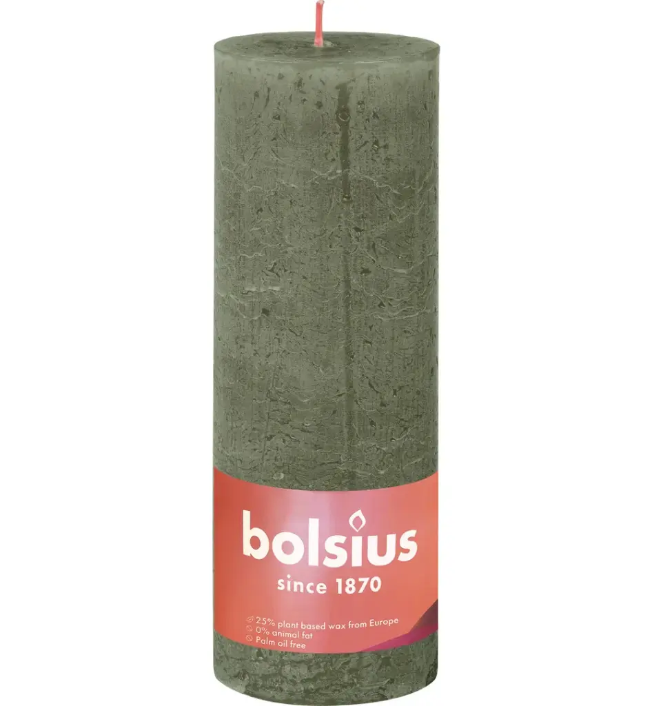 Bolsius Shine Rustiekkaars 190/68 Fresh Olive (1 stuk)