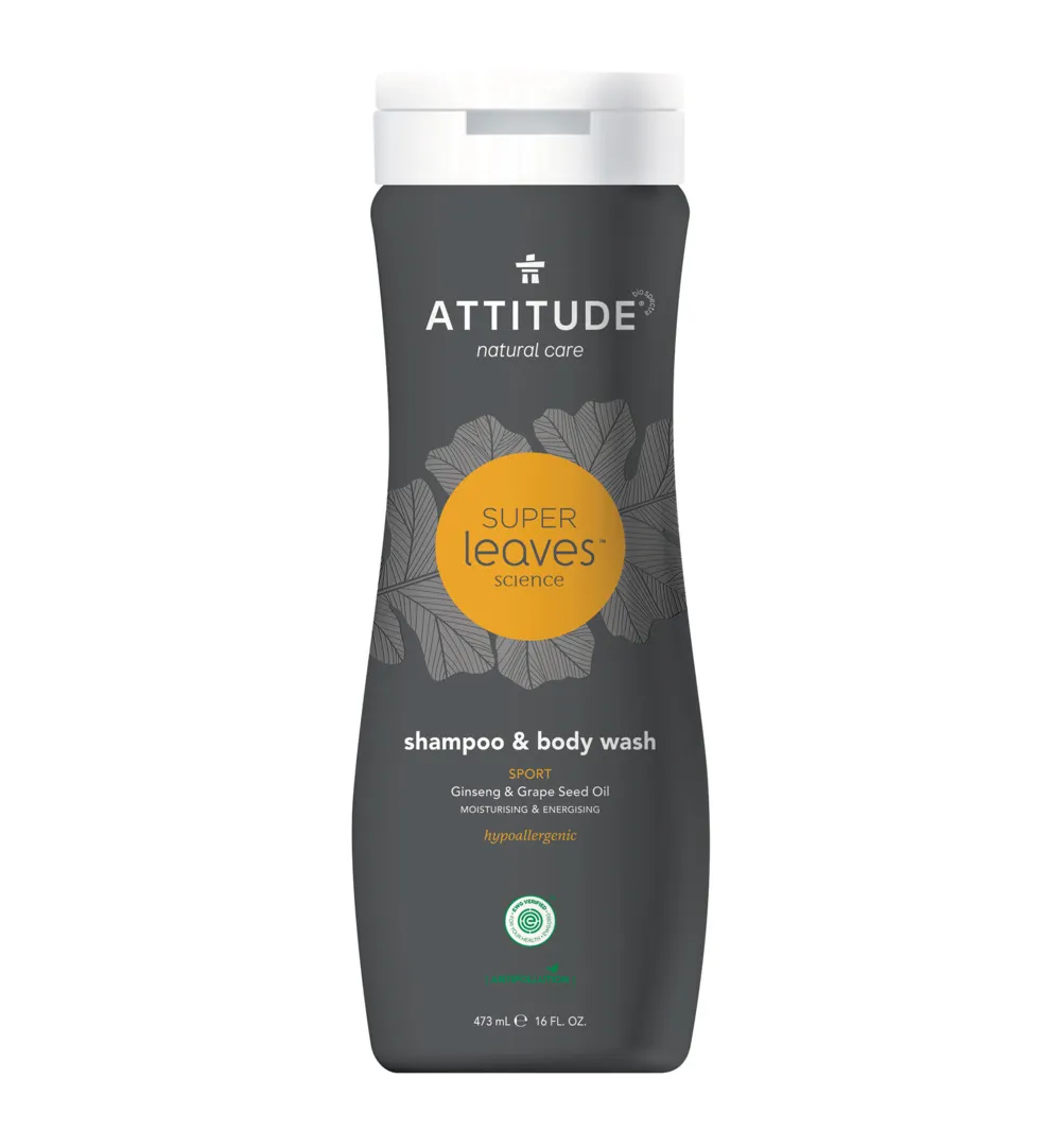 Attitude Super Leaves Shampoo & body wash 2-in-1 sport mannen (473 ml)