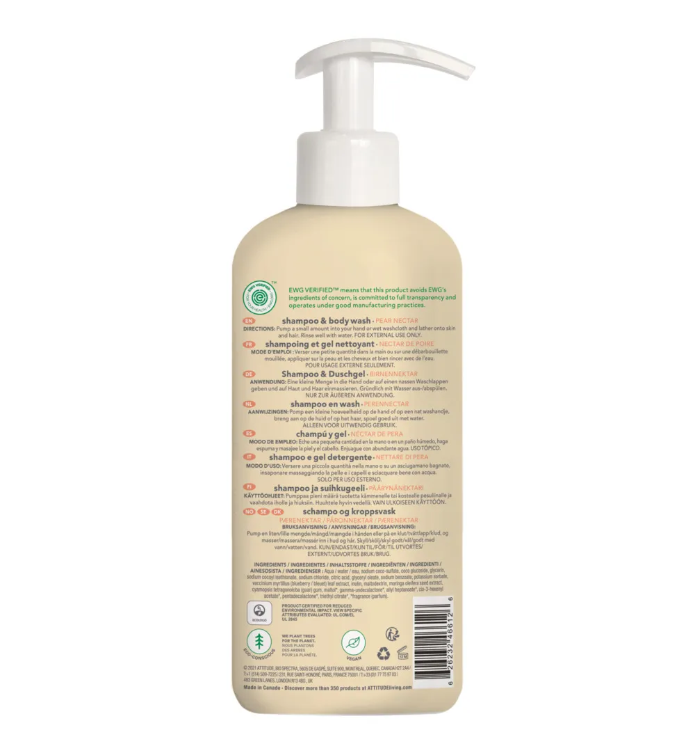 Attitude Baby Leaves 2in1 shampoo pear nectar (473 ml)
