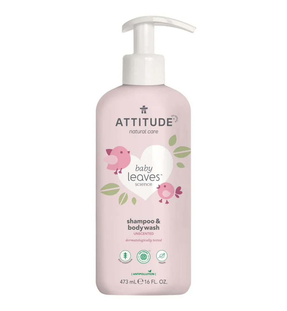 Attitude Baby Leaves 2in1 shampoo parfum vrij (473 ml)