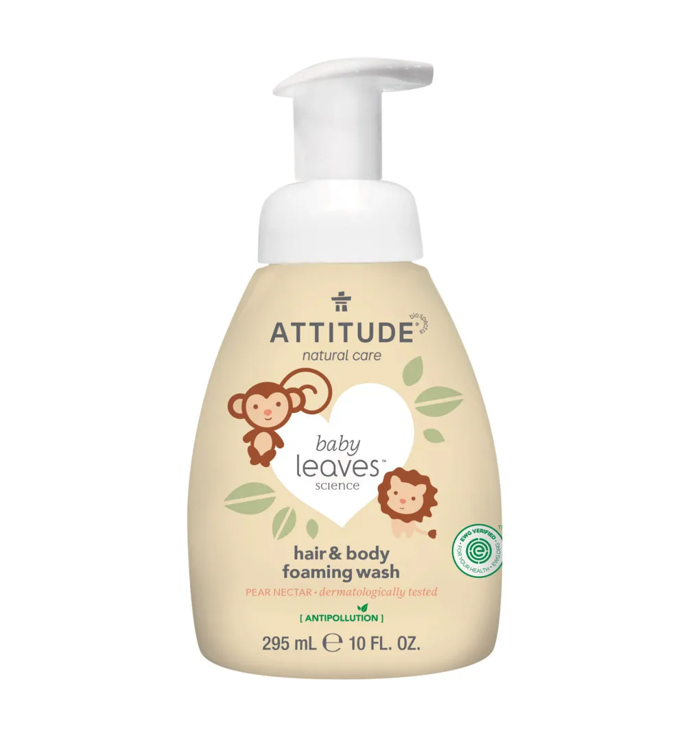 Attitude Baby Leaves 2In1 Schuimende Haar&Body Zeep Pear Nectar (295 ml)