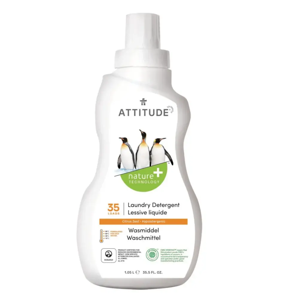 Attitude Nature+ Vloeibaar Wasmiddel 35 Beurten Citrus Zest (1050 ml)
