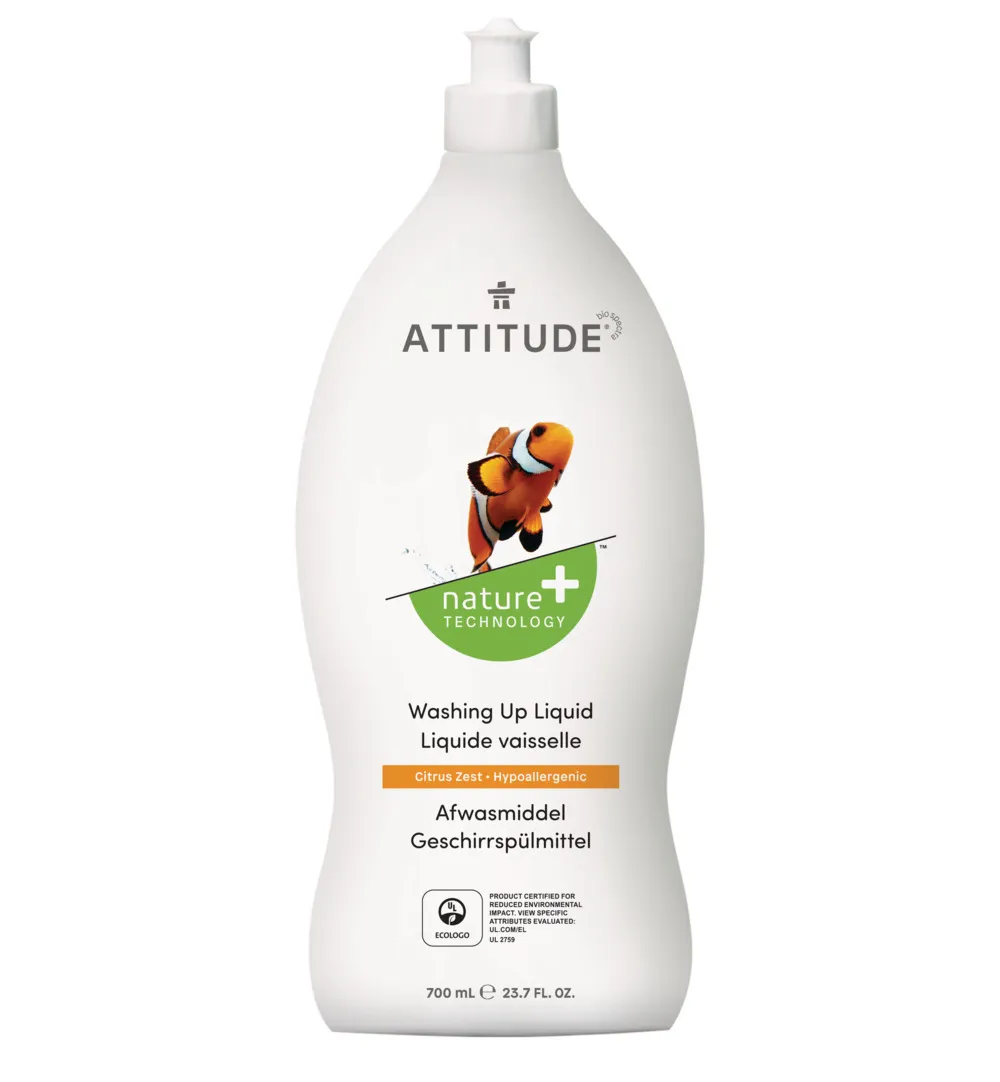 Attitude Nature+ Afwasmiddel Citrus Zest (700 ml)