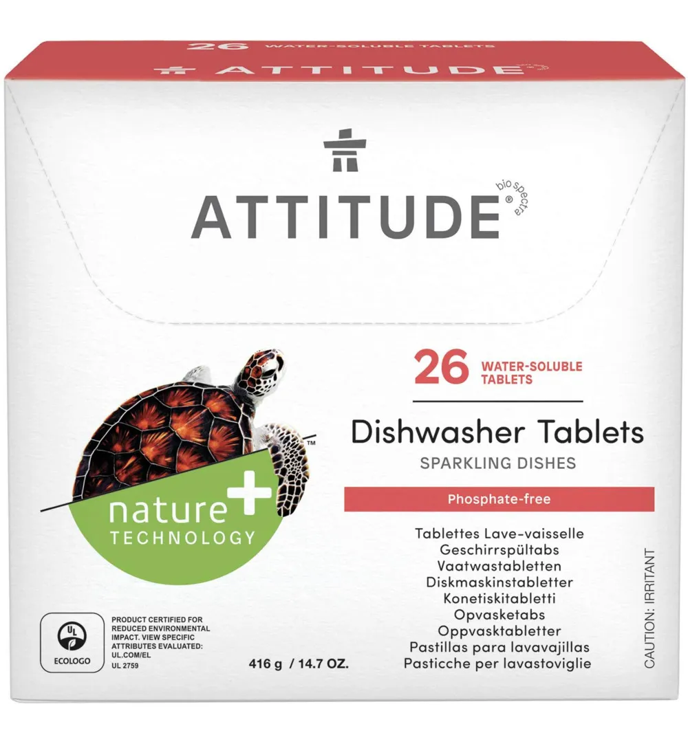 Attitude Nature+ Vaatwastabletten (26 stuks) (416 gr)