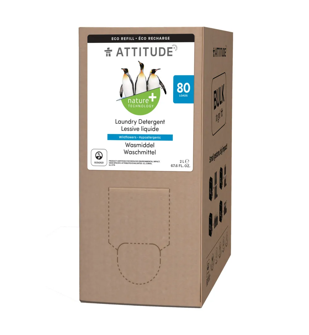 Attitude Nature+ Bulk2Go Vloeibaar Wasmiddel 80 Beurten Wild Flowers (2000 ml)