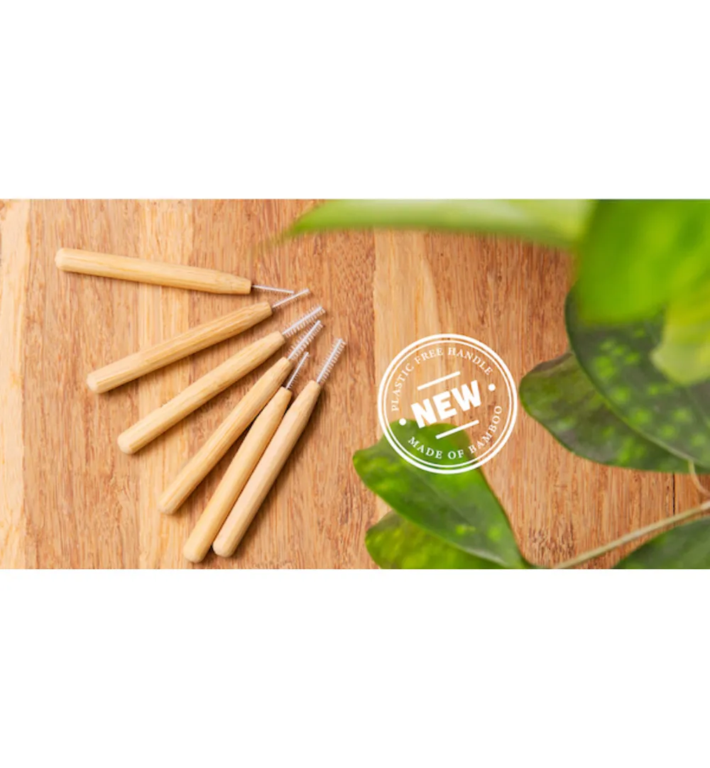 Hydrophil Tandenragers 0,40mm met bamboe handvat en nylon van castorol (6 stuks) - image 2