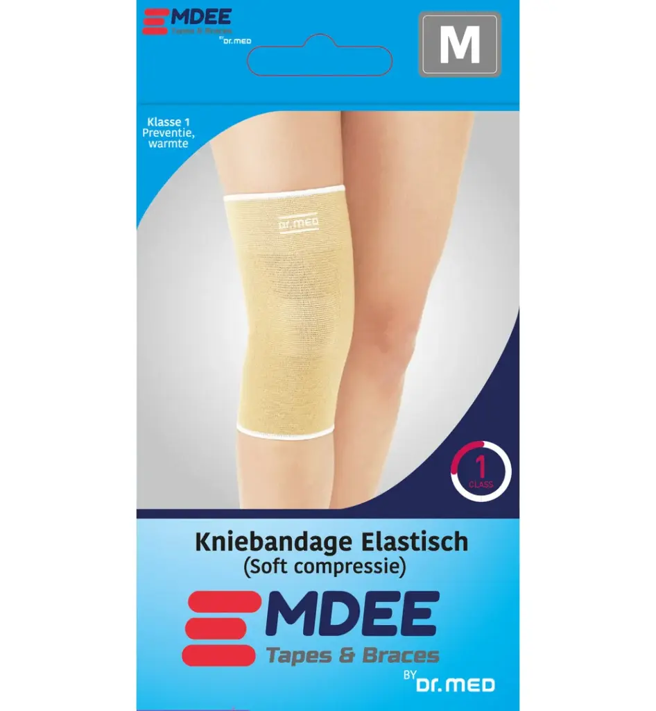 Emdee Elastic support knie maat M huidskleur (1 stuk)