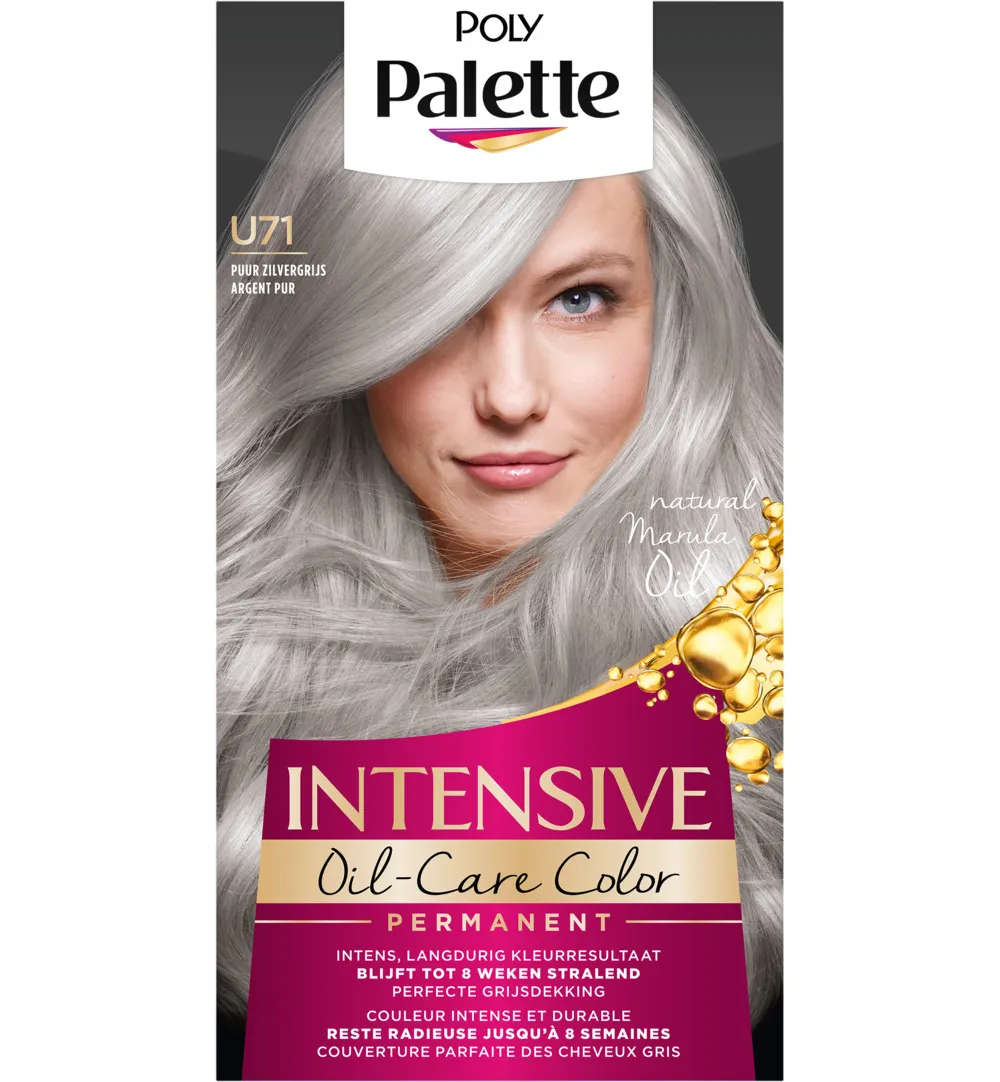Poly Palette Haarverf -  U71 Puur Zilvergrijs (1 stuk)