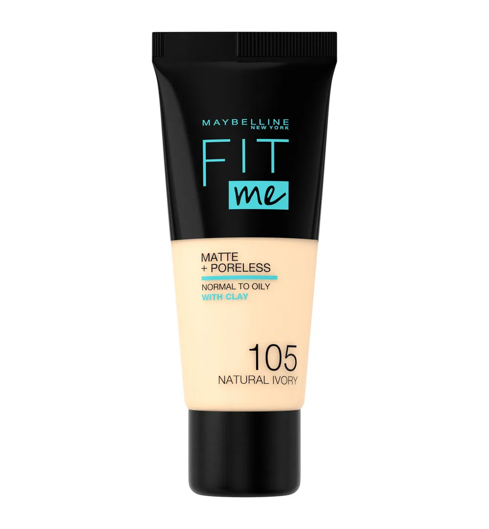 Maybelline New York Fit Me matte & poreless foundation 105 nat ivory (1 stuk)