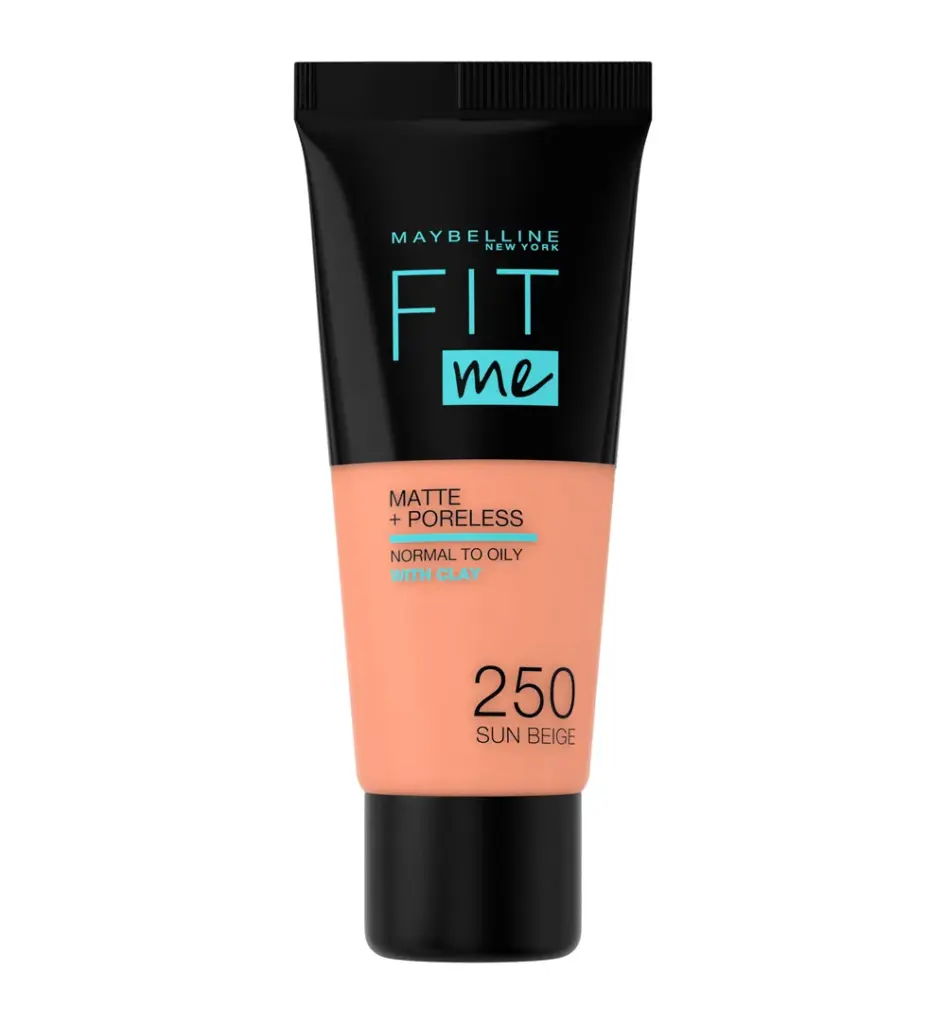 Maybelline New York Fit Me matte & poreless foundation 250 sun beige (1 stuk)