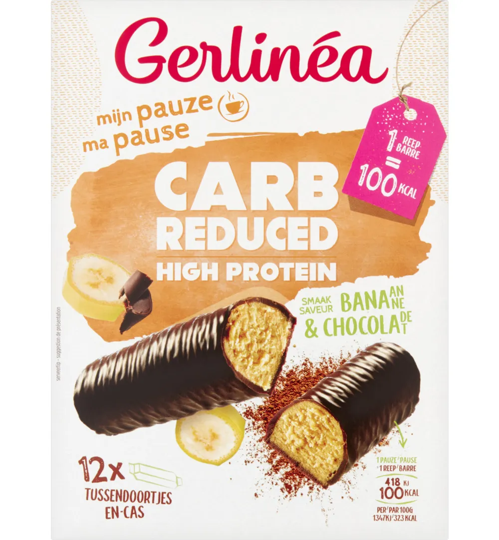 Gerlinéa Carb Reduced - High Protein Repen Banaan Chocolade (372 gr)