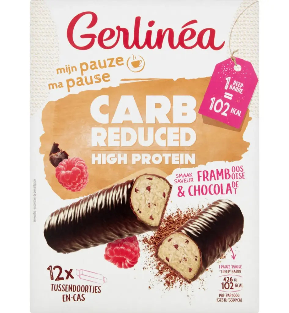 Gerlinéa Carb Reduced - High Protein Repen Chocolade & Framboos (372 gr)