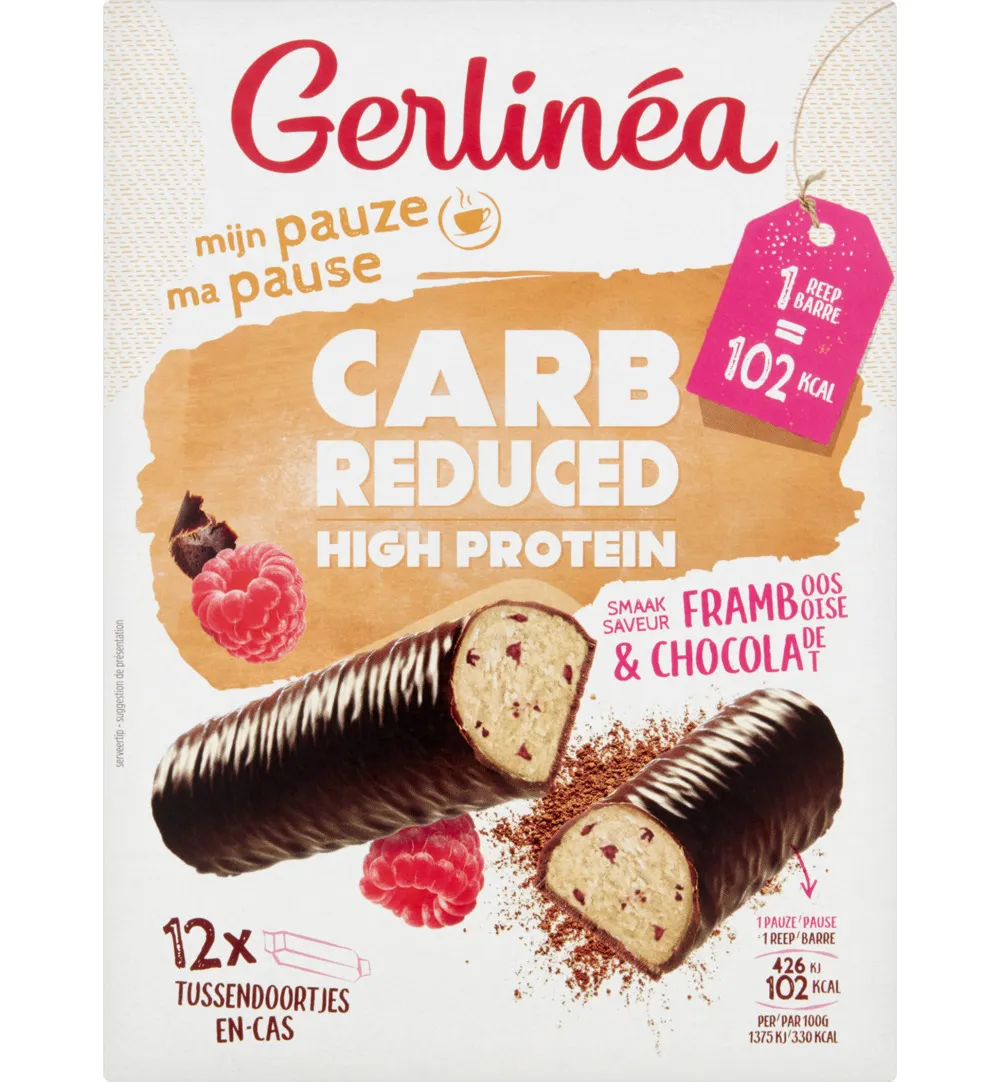 Gerlinéa Carb Reduced - High Protein Repen Chocolade & Framboos (372 gr)
