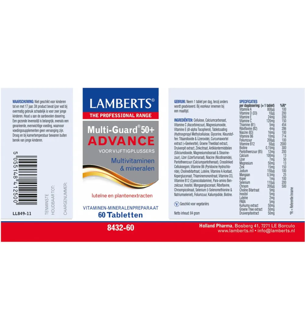 Lamberts Multi-Guard 50+ Advance (60 tabletten)