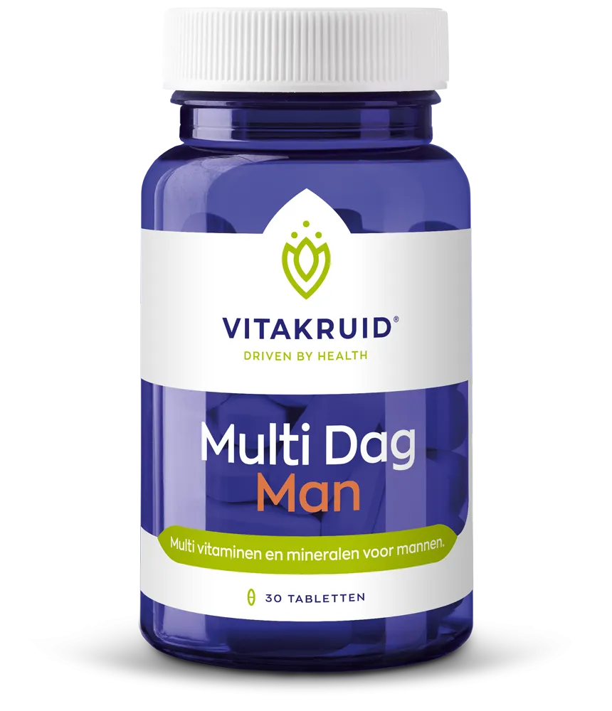 Vitakruid Multi Dag Man 100% Vegan (30 tabletten)