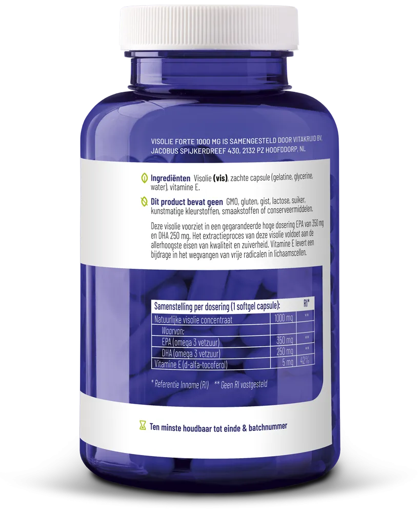 Vitakruid Visolie Forte 1000 mg EPA 35% DHA 25% (180 softgels) - image 2
