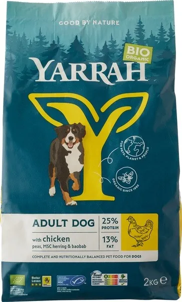 Yarrah Adult Hondenvoer Met Kip Bio Msc (2000 gr)