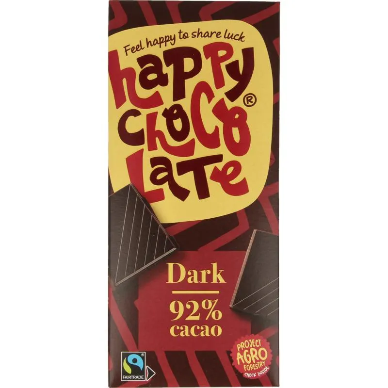 Happy Chocolate Puur 92% Bio (85 gr)