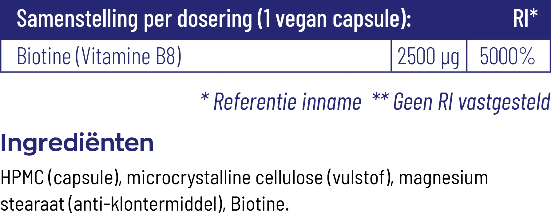 Vitakruid Biotine 2500 mcg voor Huid, Haar & Nagels (90 vega capsules) - image 3