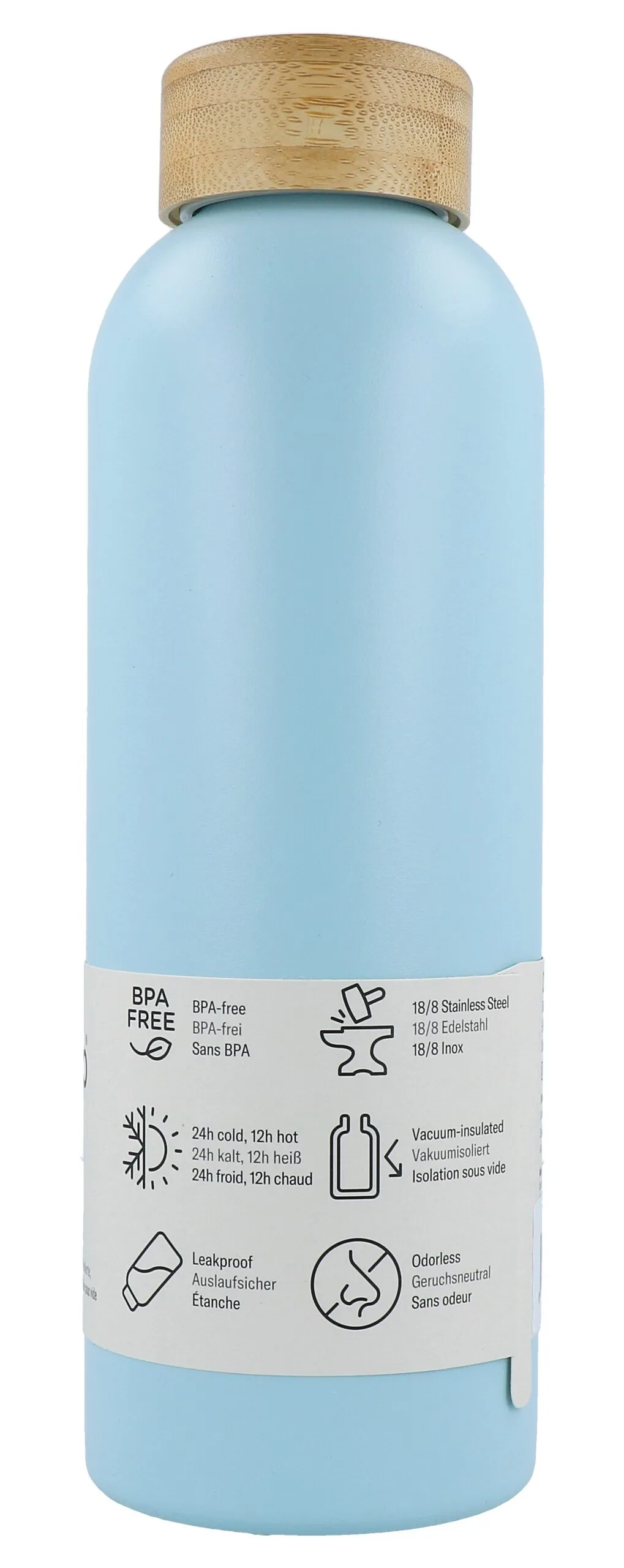 Waterdrop Drinkfles Roestvrijstaal Pastel Turquoise Matt (600 ml)