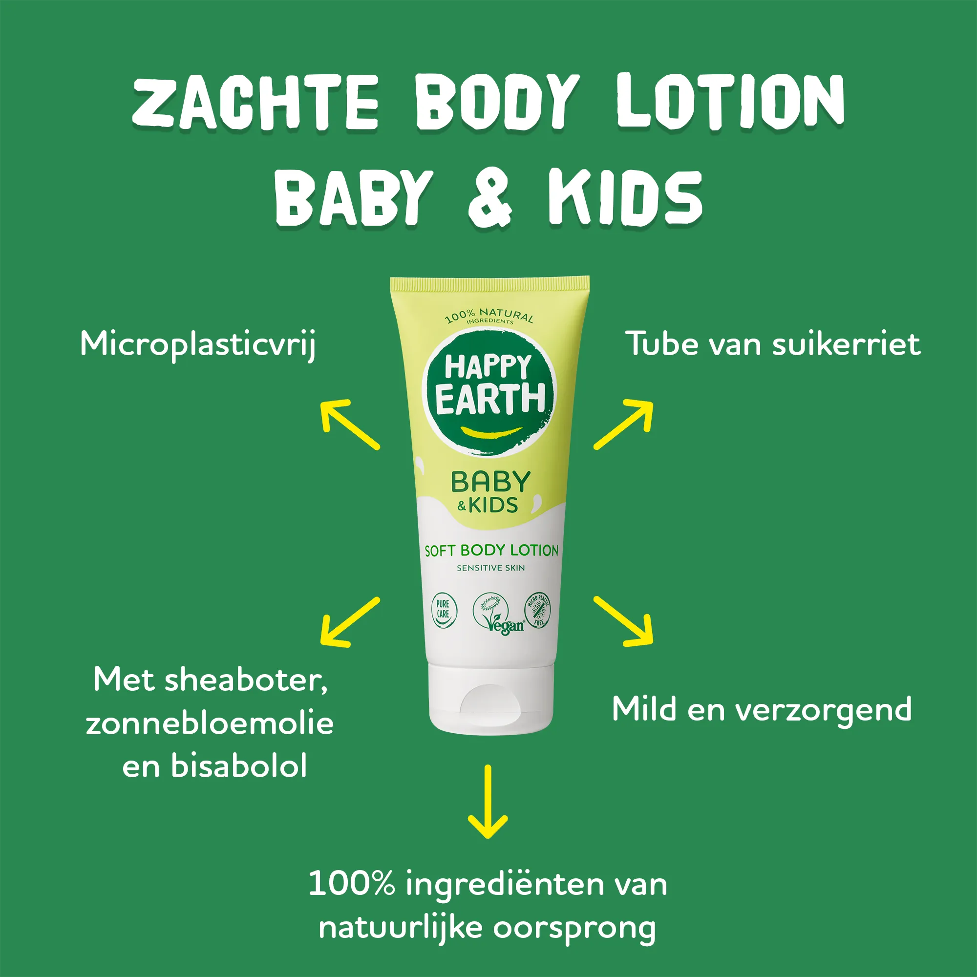 Happy Earth Bodylotion voor baby & kids (200 ml) - image 2