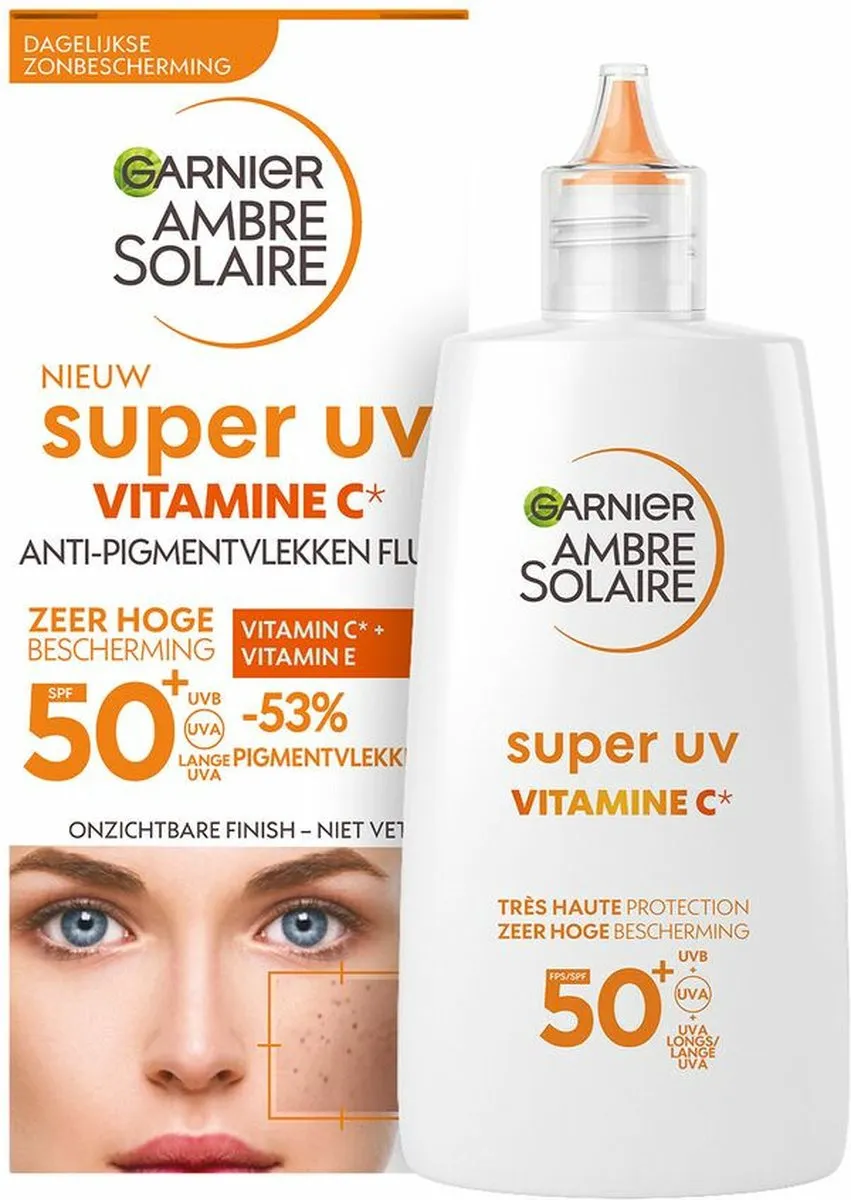 Garnier Ambre Solaire Fluid Vitamine C Anti-Pigmentvlekken Super UV SPF 50+ (40 ml)