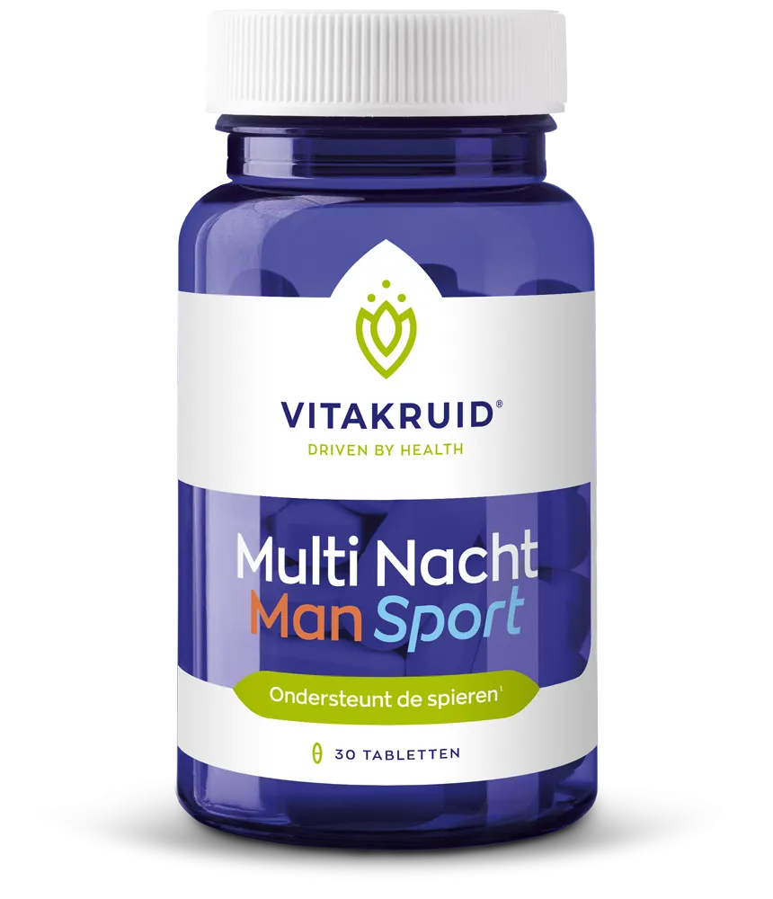 Vitakruid Multi Nacht Man Sport 100% Vegan (30 tabletten)