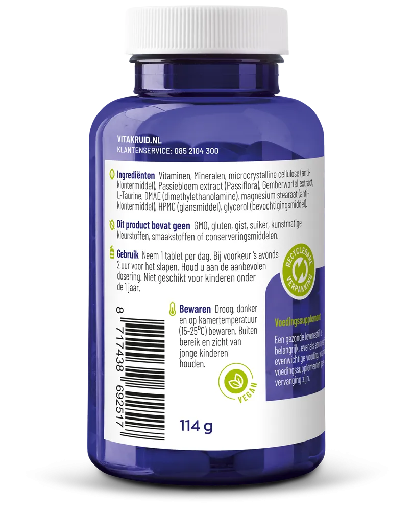 Vitakruid Multi Nacht Vrouw Sport 100% Vegan (90 tabletten)