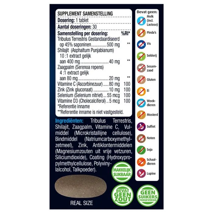 Lucovitaal Testosteron Mannen Support (30 tabletten)