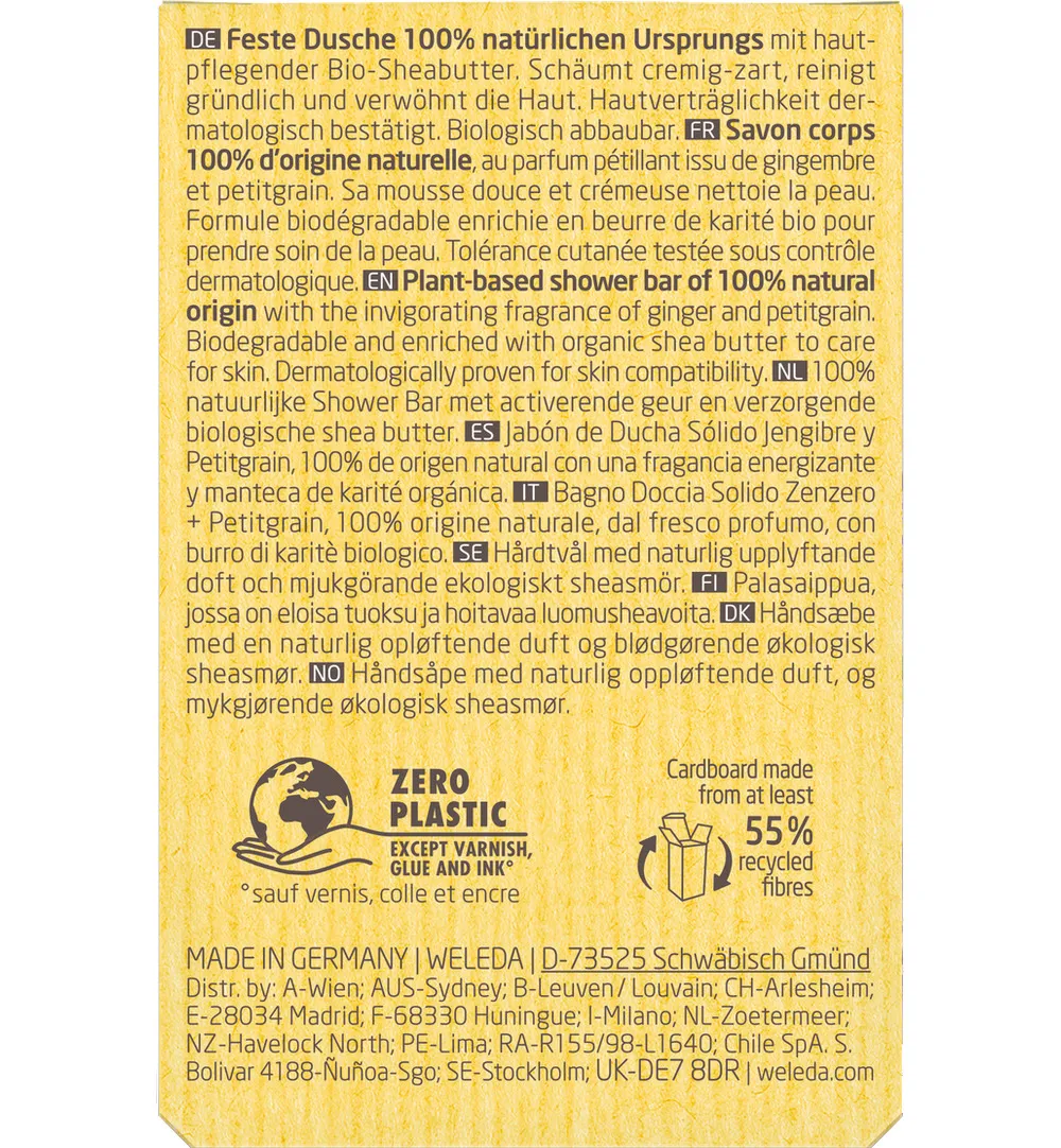 WELEDA Shower bar ginger + pititgrain (75 gr)