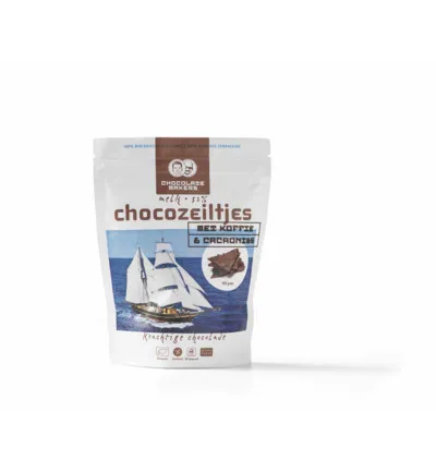 Chocolatemakers Chocozeiltjes Donkere Melk 52% Koffie & Nibs Bio (100 gr)