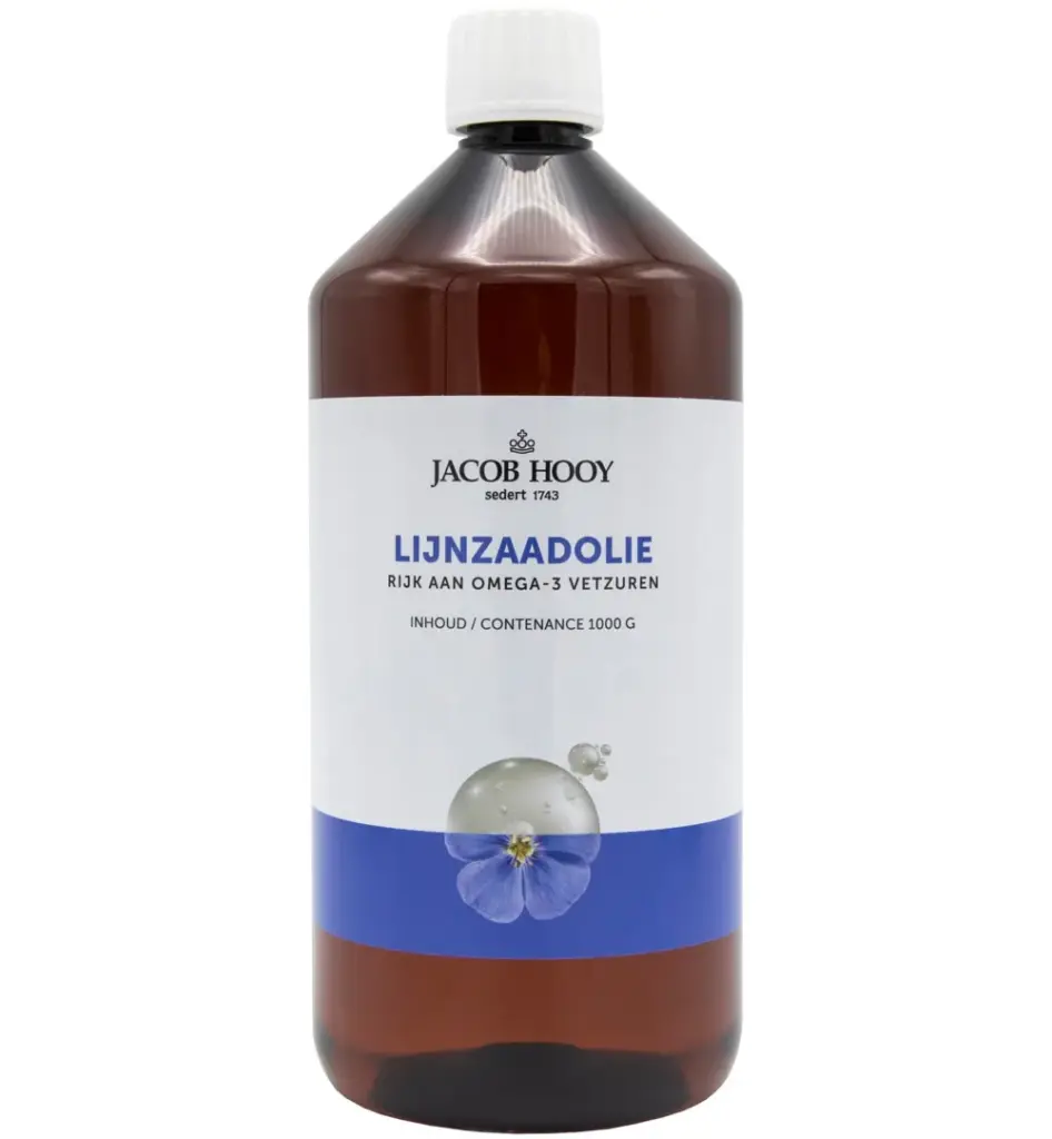 Jacob Hooy Lijnzaad Olie Inwendig Koudgeperst (1000 ml)