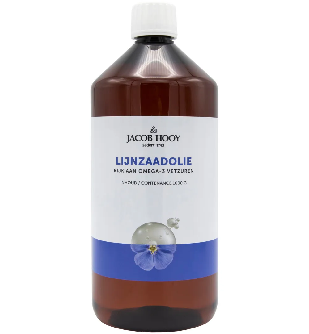 Jacob Hooy Lijnzaad Olie Inwendig Koudgeperst (1000 ml)