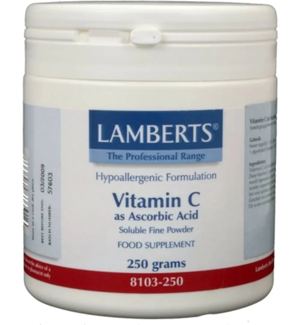 Lamberts Vitamine C ascorbinezuur (250 gr)