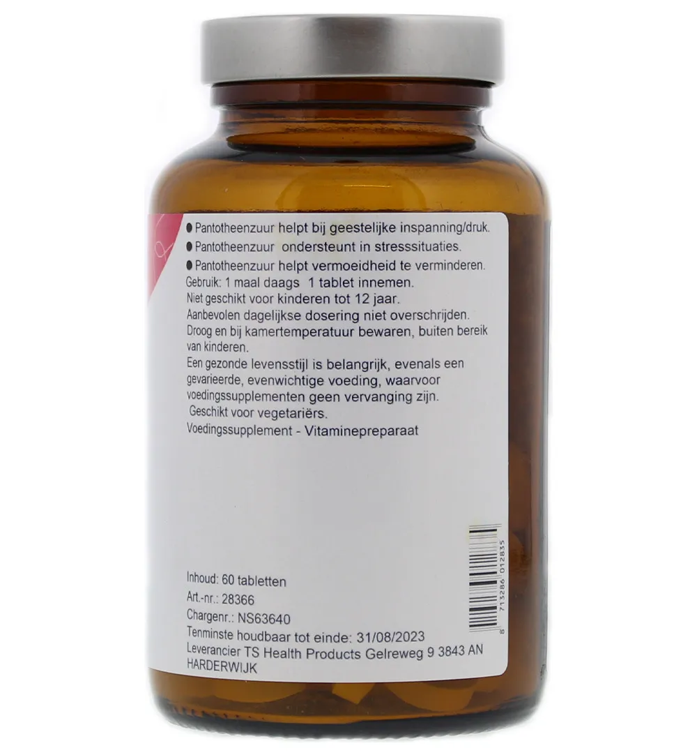 TS Choice Vitamine B5 460 pantotheenzuur (60 tabletten) - image 2