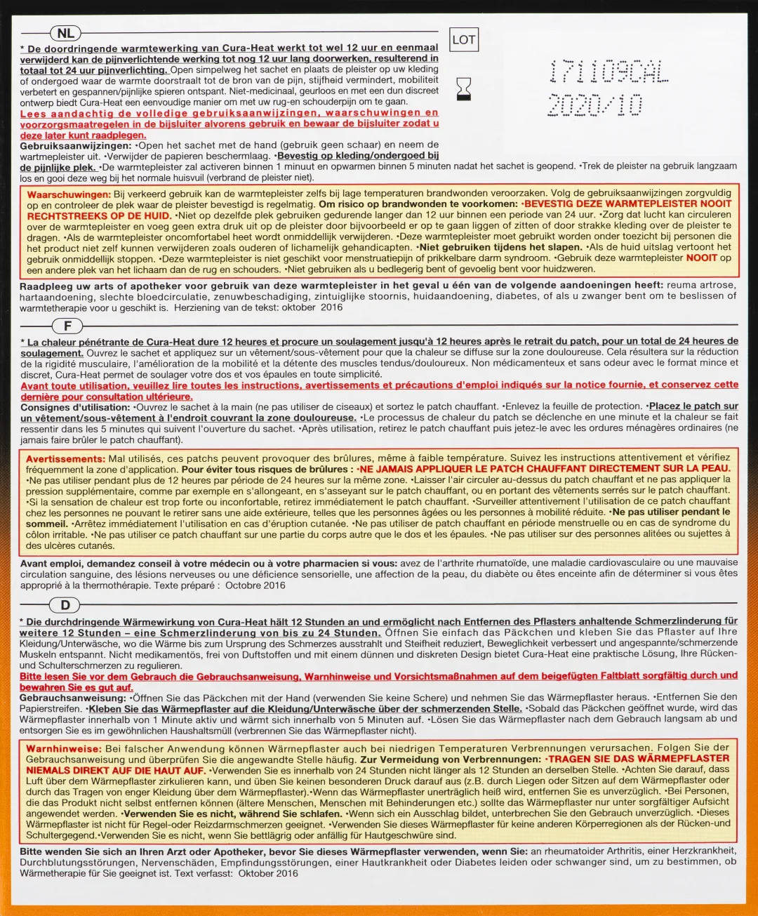 Cura Heat Warmtepack Rug- En Schouder (3 stuks)