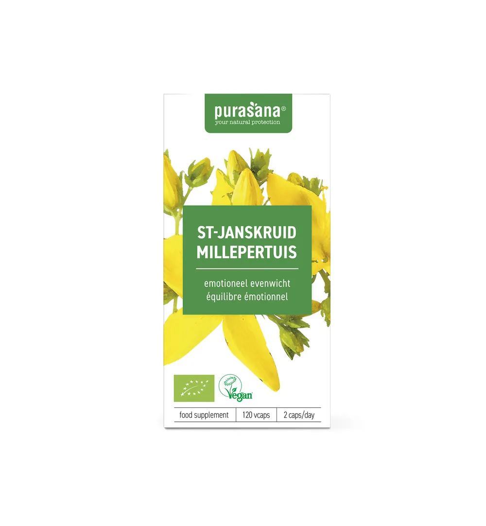 Purasana Sint Janskruid Millepertuis Vegan Bio (120 vega capsules)