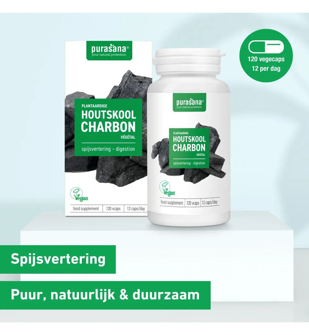 Purasana Plantaardige Houtskool/Charbon Vegetal Vegan (120 capsules) - image 6