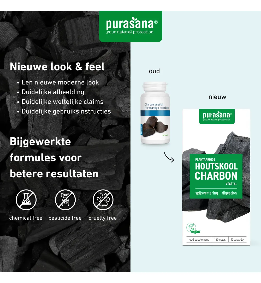 Purasana Plantaardige Houtskool/Charbon Vegetal Vegan (120 capsules) - image 7