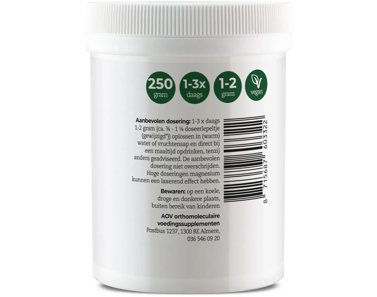 AOV 332 Vitamine C magnesium ascorbaat (250 gr)