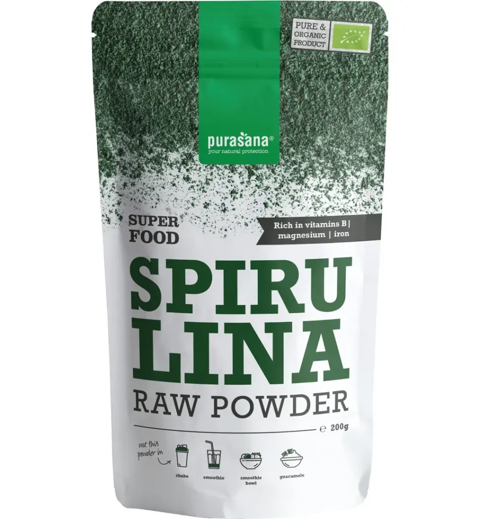 Purasana Spirulina Poeder/Poudre Spiruline Vegan Bio (200 gr)
