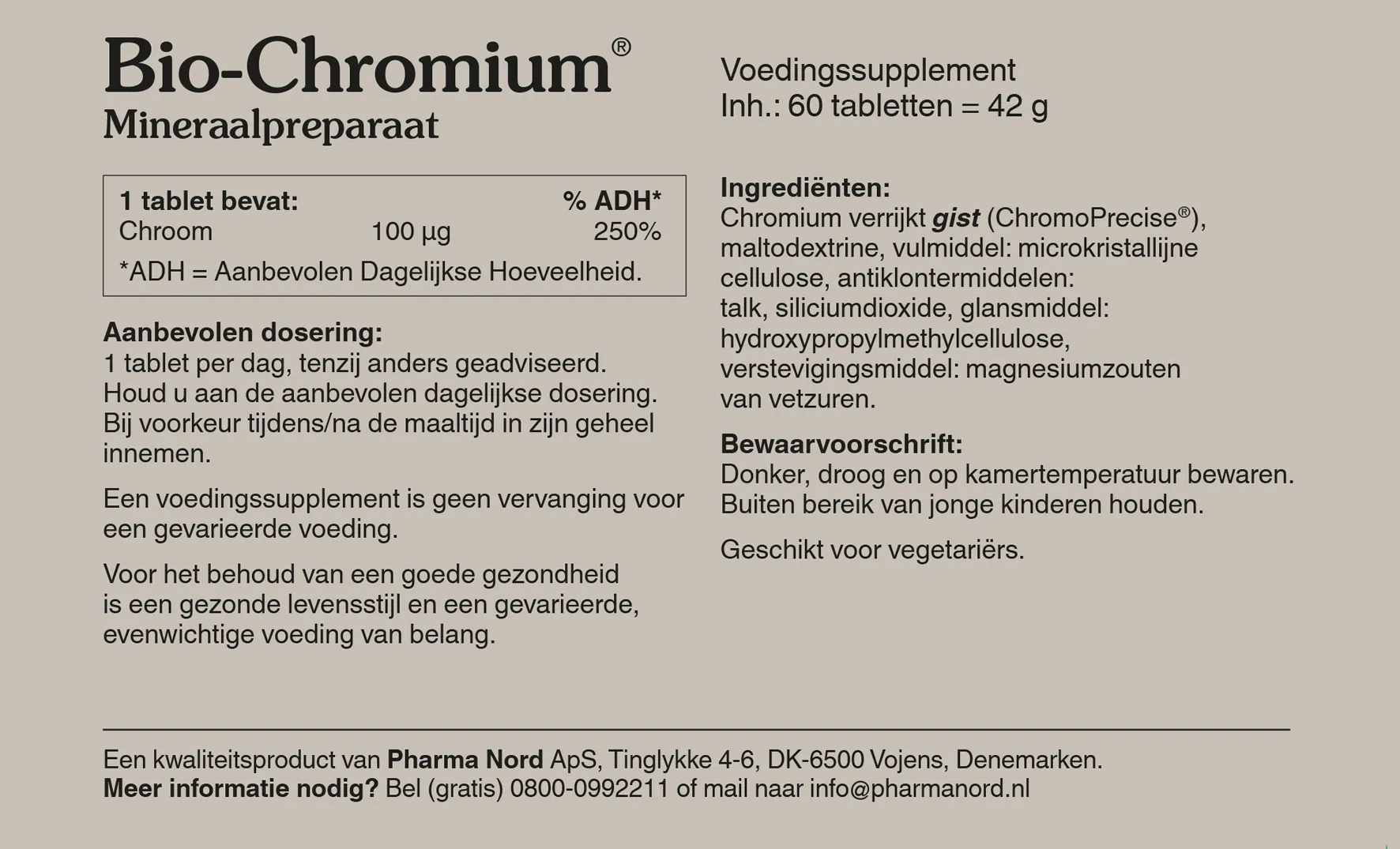 Pharma Nord Bio Chromium Bloedsuiker (60 tabletten)