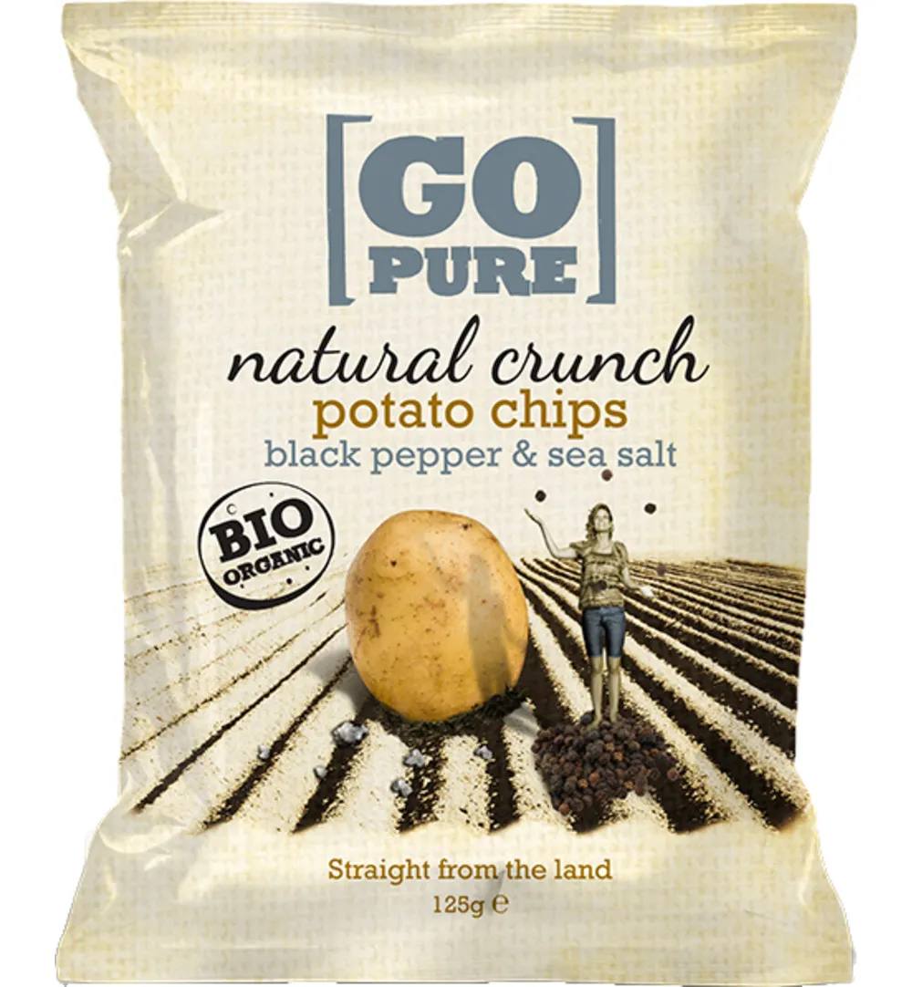 Go Pure Chips handcooked black pepper & seasoning (125 gr)