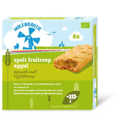 Molenaartje Spelt fruitreep appel bio (180 gr)