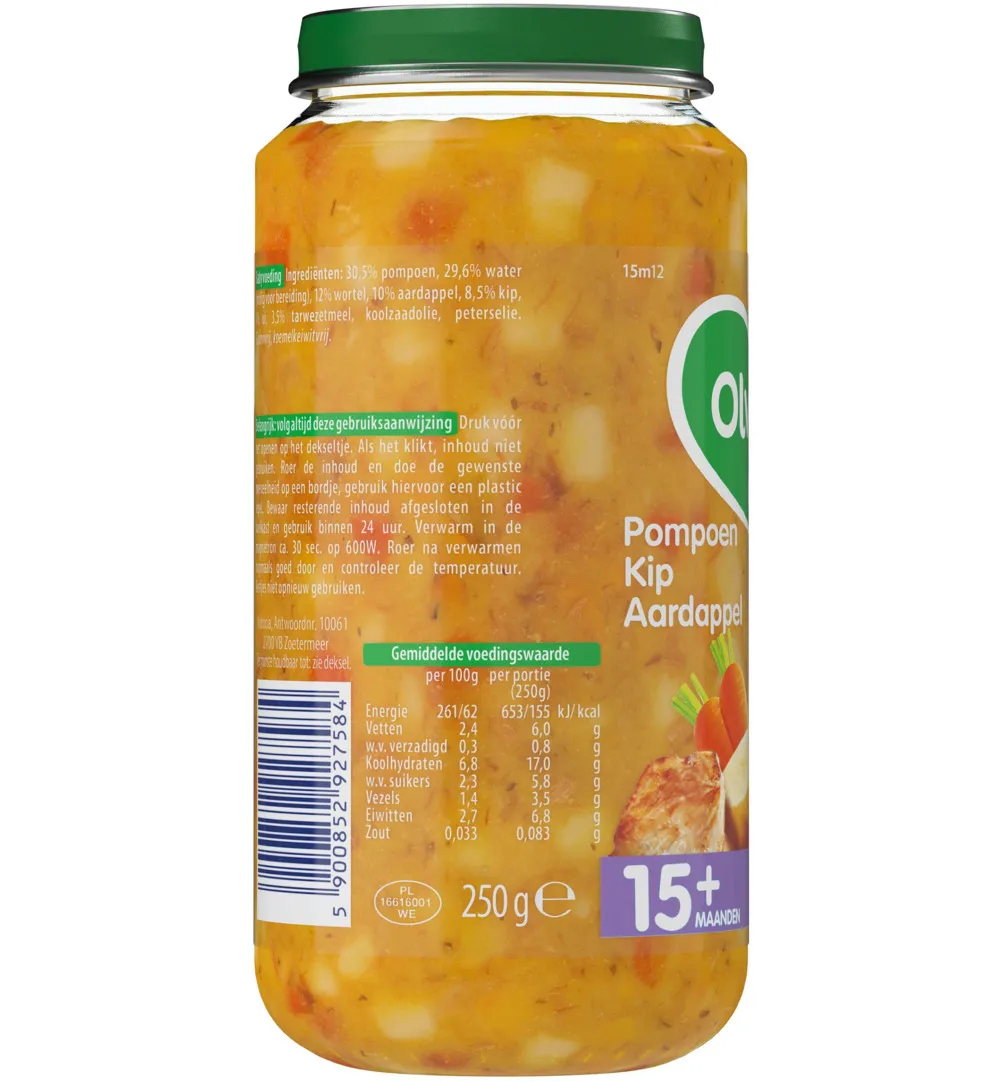 Olvarit Pompoen kip aardappel 15M12 (250 gr) - image 3