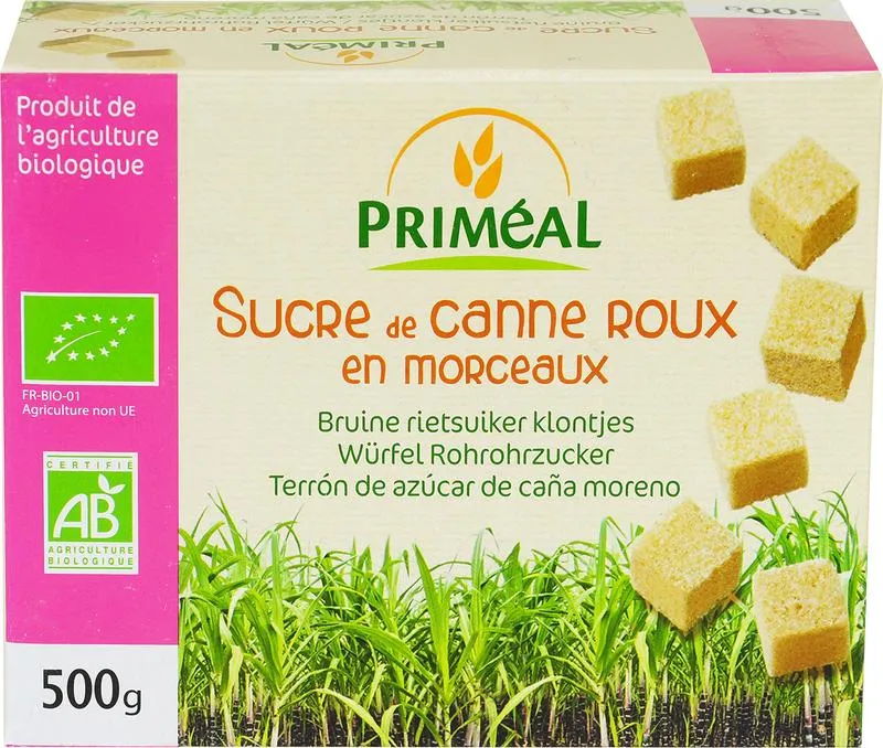 Priméal Bruine Rietsuiker Klontjes Bio (500 gr)