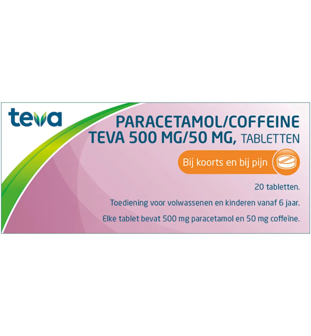 Teva Paracetamol coffeine 500/50 (20 tabletten)