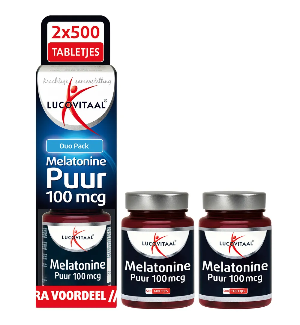 Lucovitaal Melatonine Puur 100mcg Duopack (2x500 tabletten) - image 2